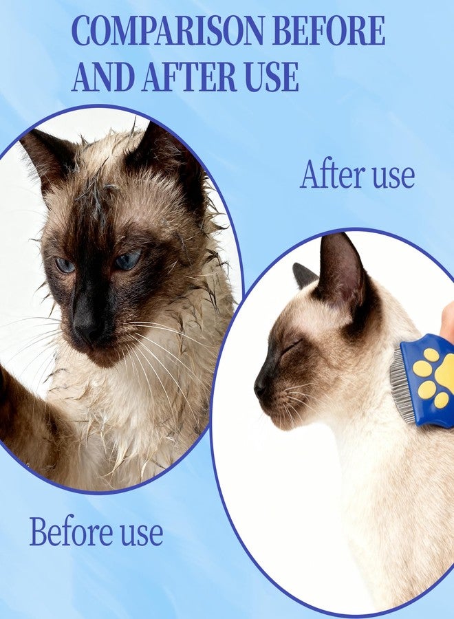 Ryetvok Professional Eye Comb for Cats & Dogs,2.56×2.55 In Blue Arc Stainless Steel Dog Eye Booger Comb,Portable Eye Gunk Removal Grooming Tool for Fur Debris Dirt,Gentle Round-Head Grooming Tool - Image 4